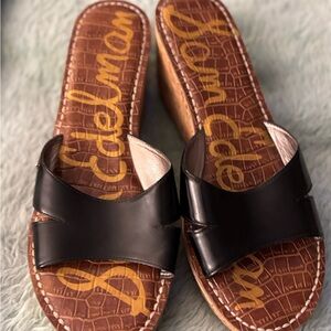 Sam Edelman Black Wedge Sandals